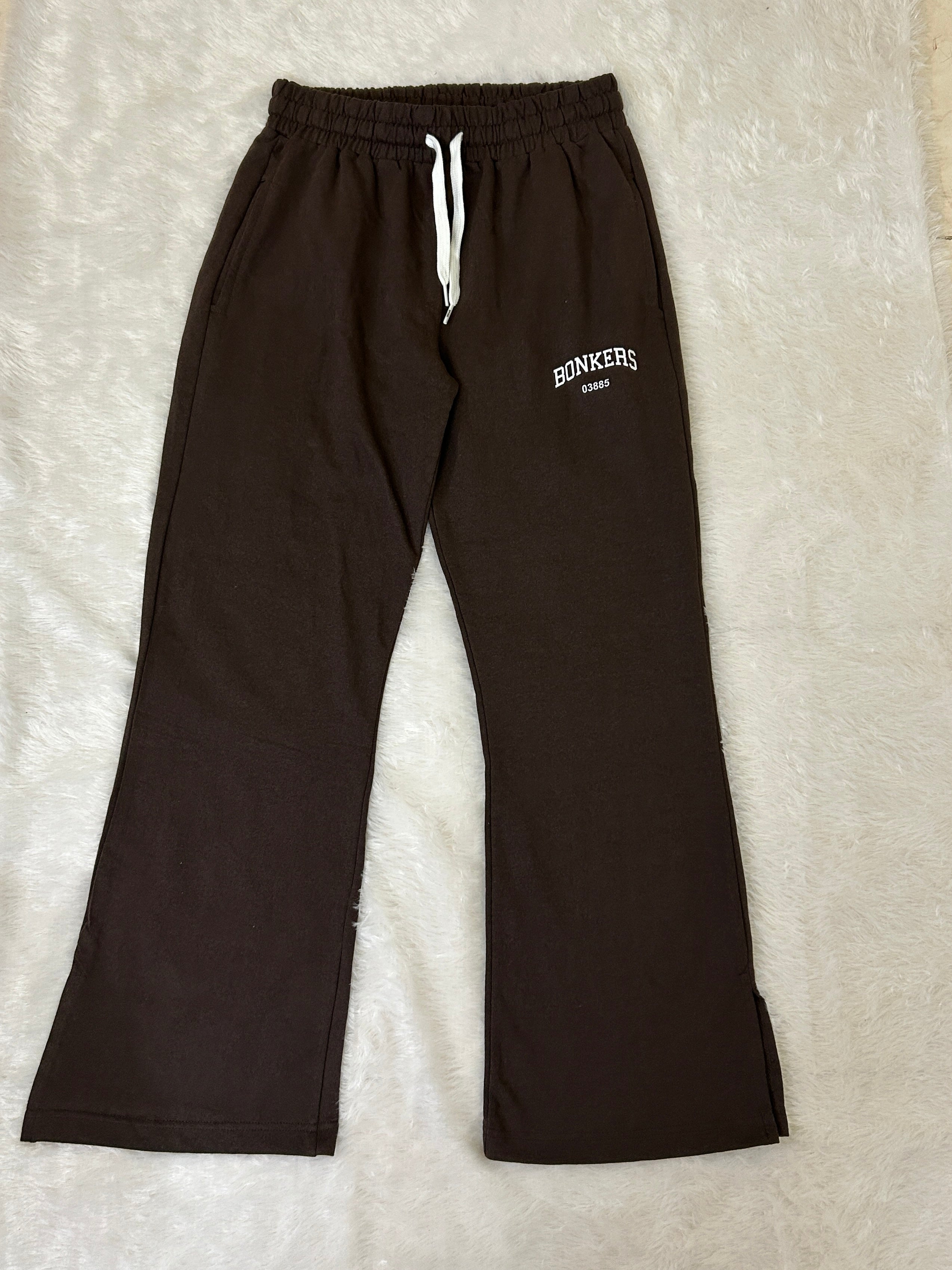 Espresso Split-Hem Bootcut Joggers
