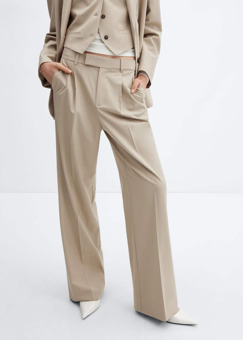 Tailored High-Waist Wide-Leg Trousers