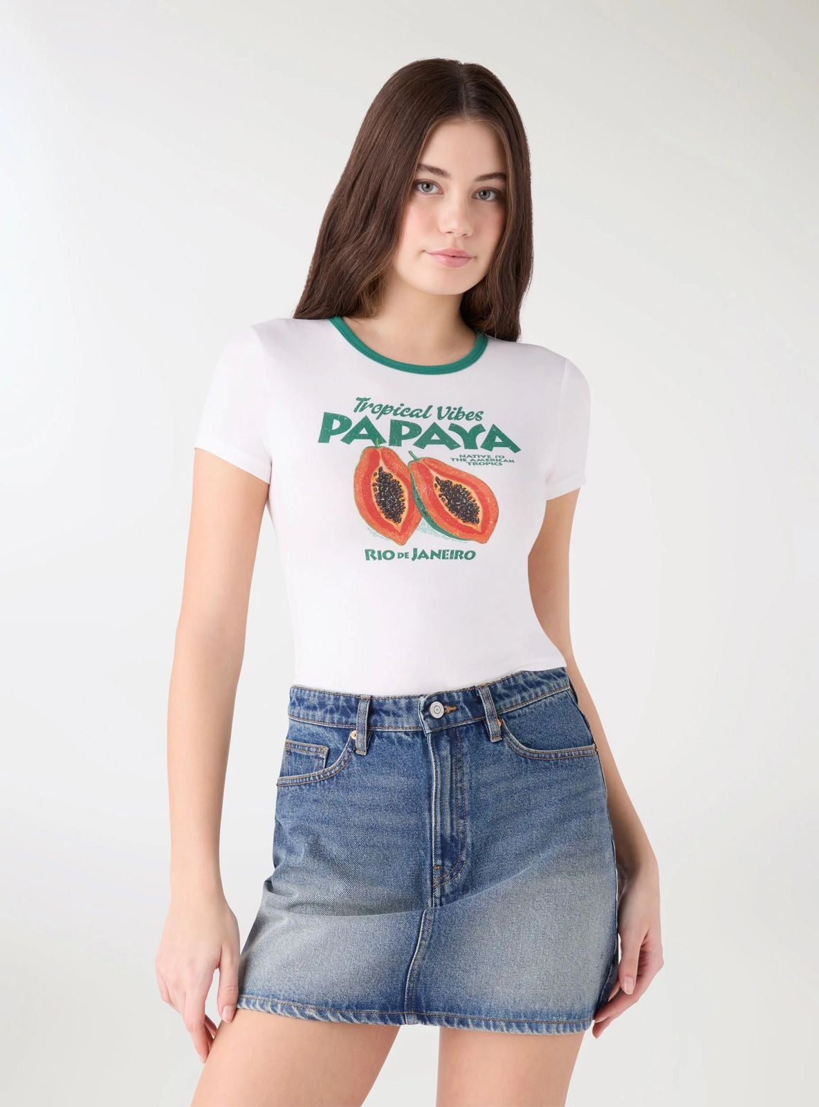 Rio Tropical Vibes Papaya Ringer Tee