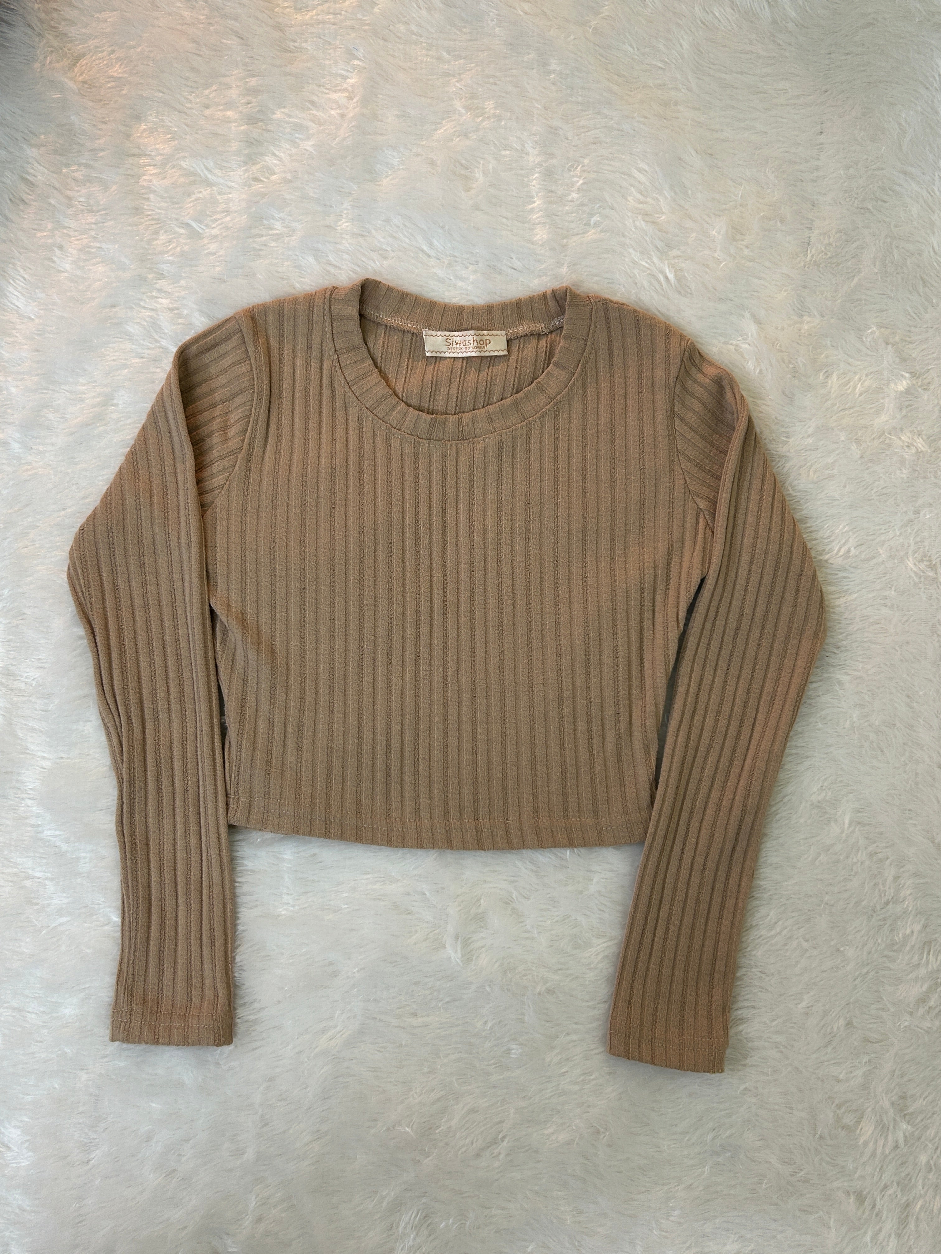 Essential Ribbed Long-Sleeve Crop