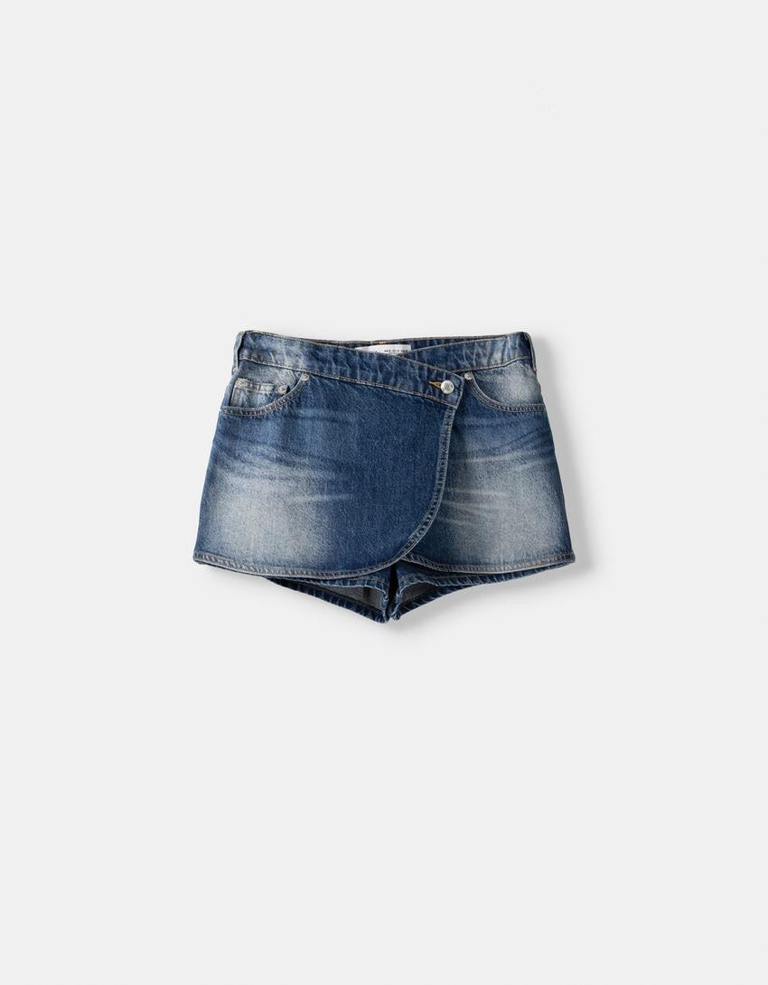 Asymmetrical Denim Skort