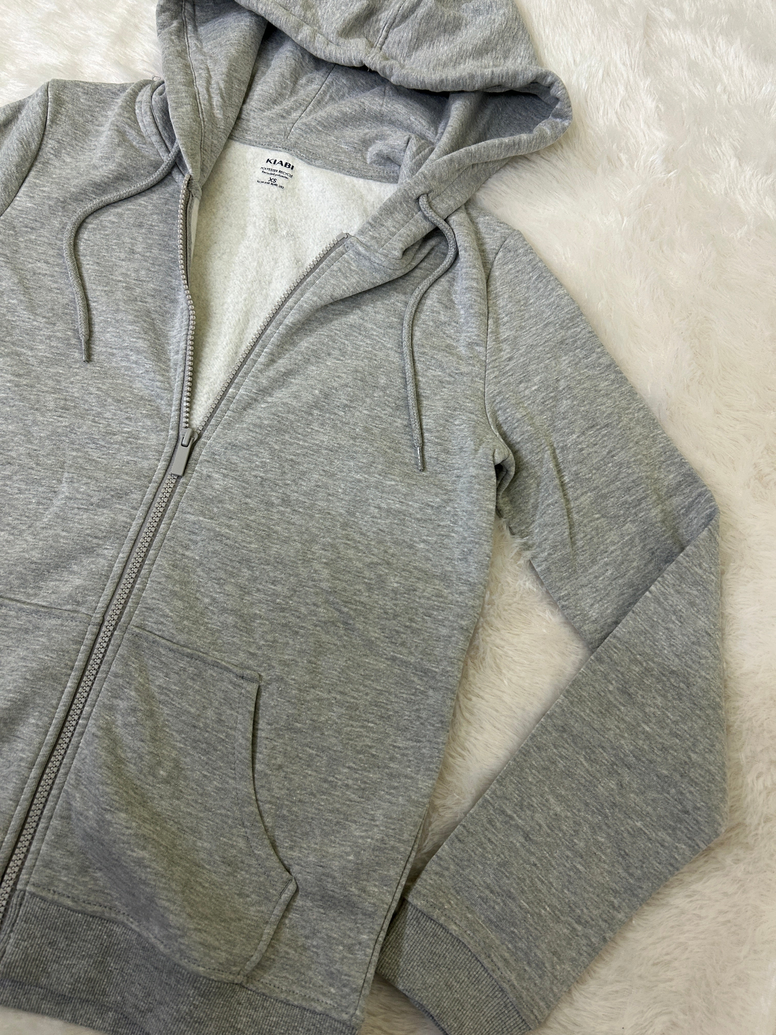 Heather grey zip up hoodie