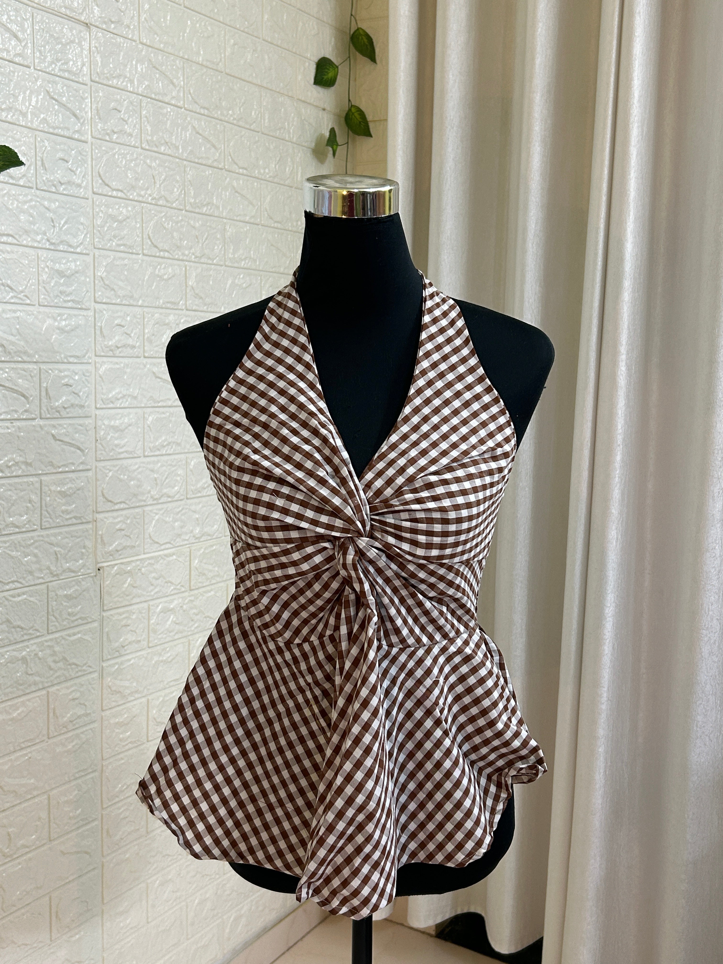Classic Gingham Halter Top