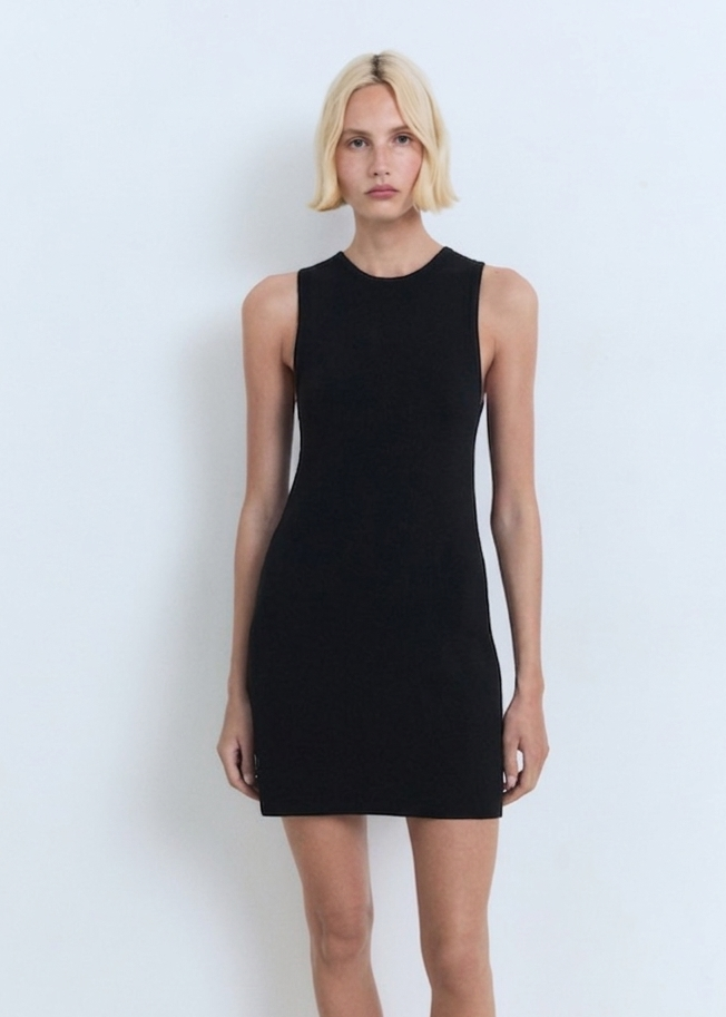 Ribbed sleeveless mini dress
