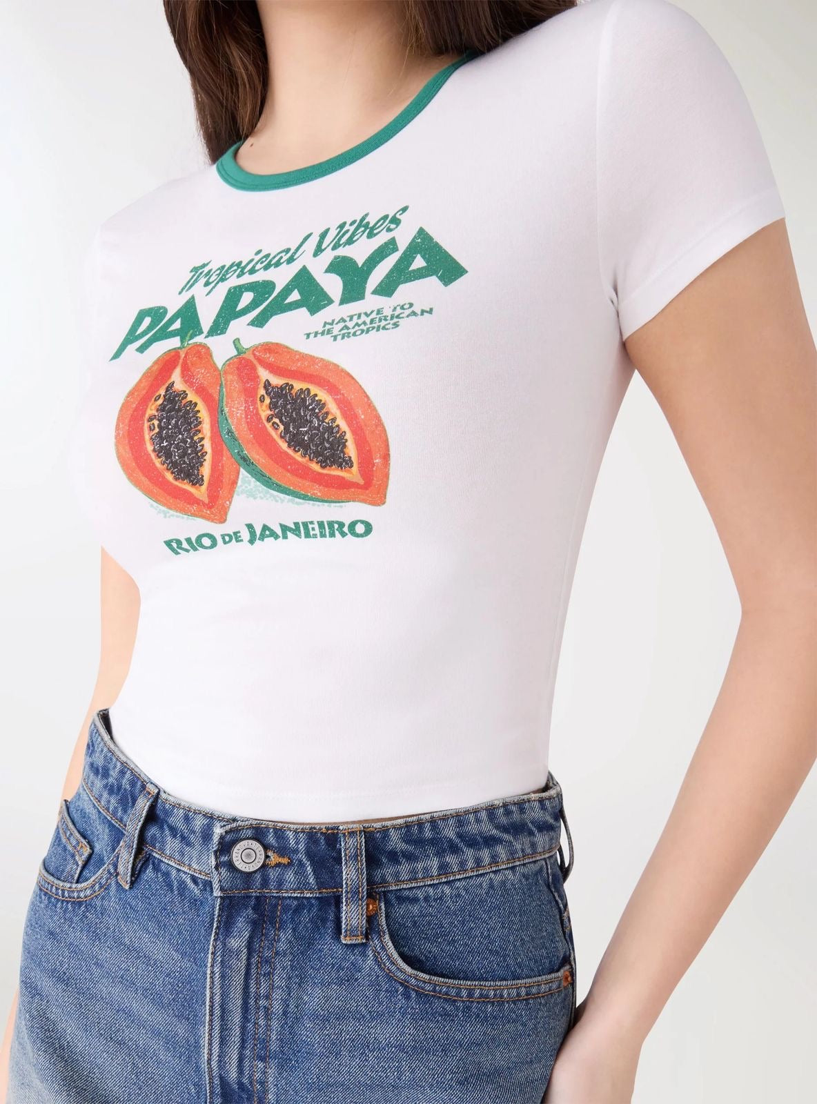 Rio Tropical Vibes Papaya Ringer Tee