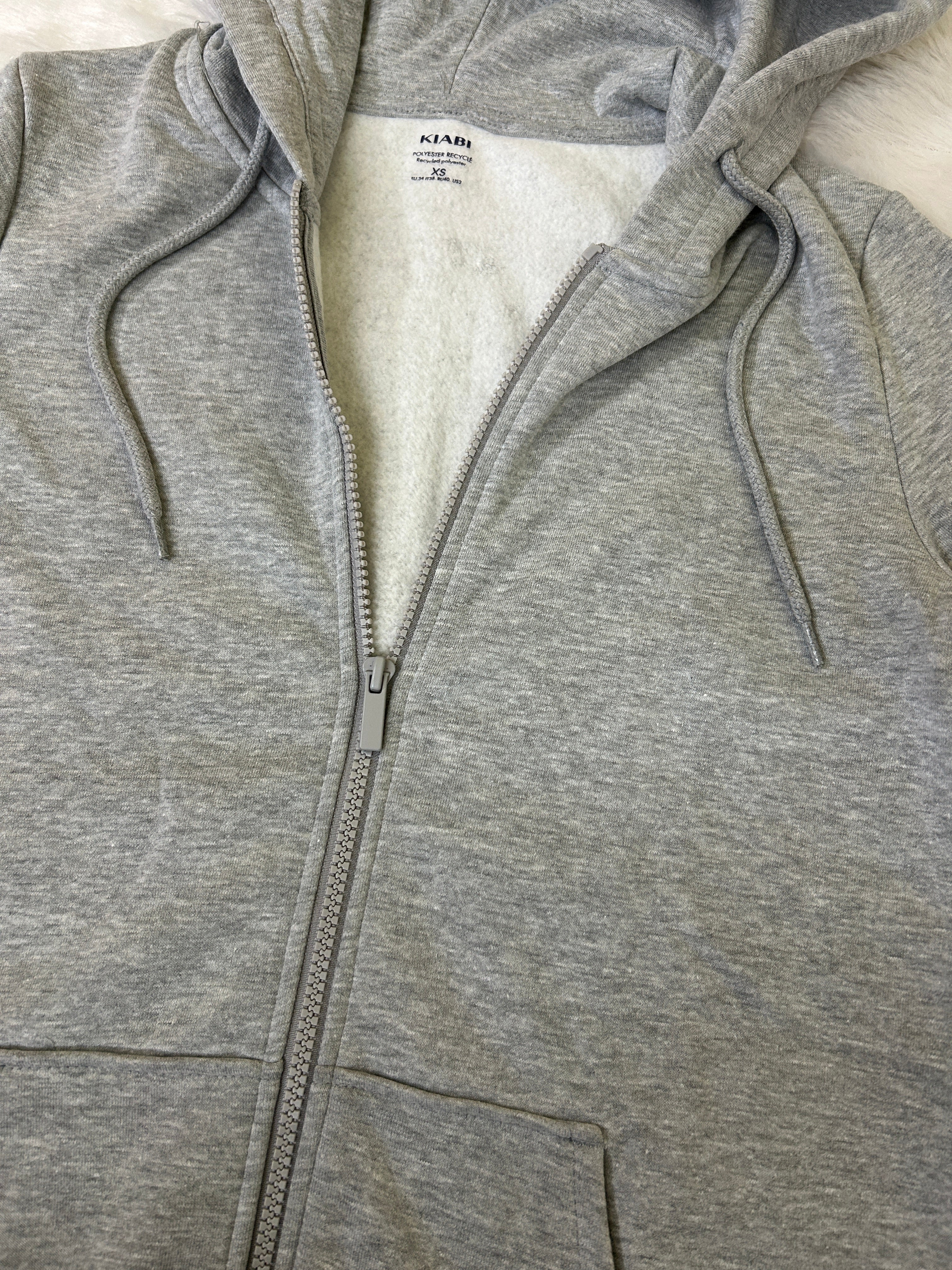 Heather grey zip up hoodie