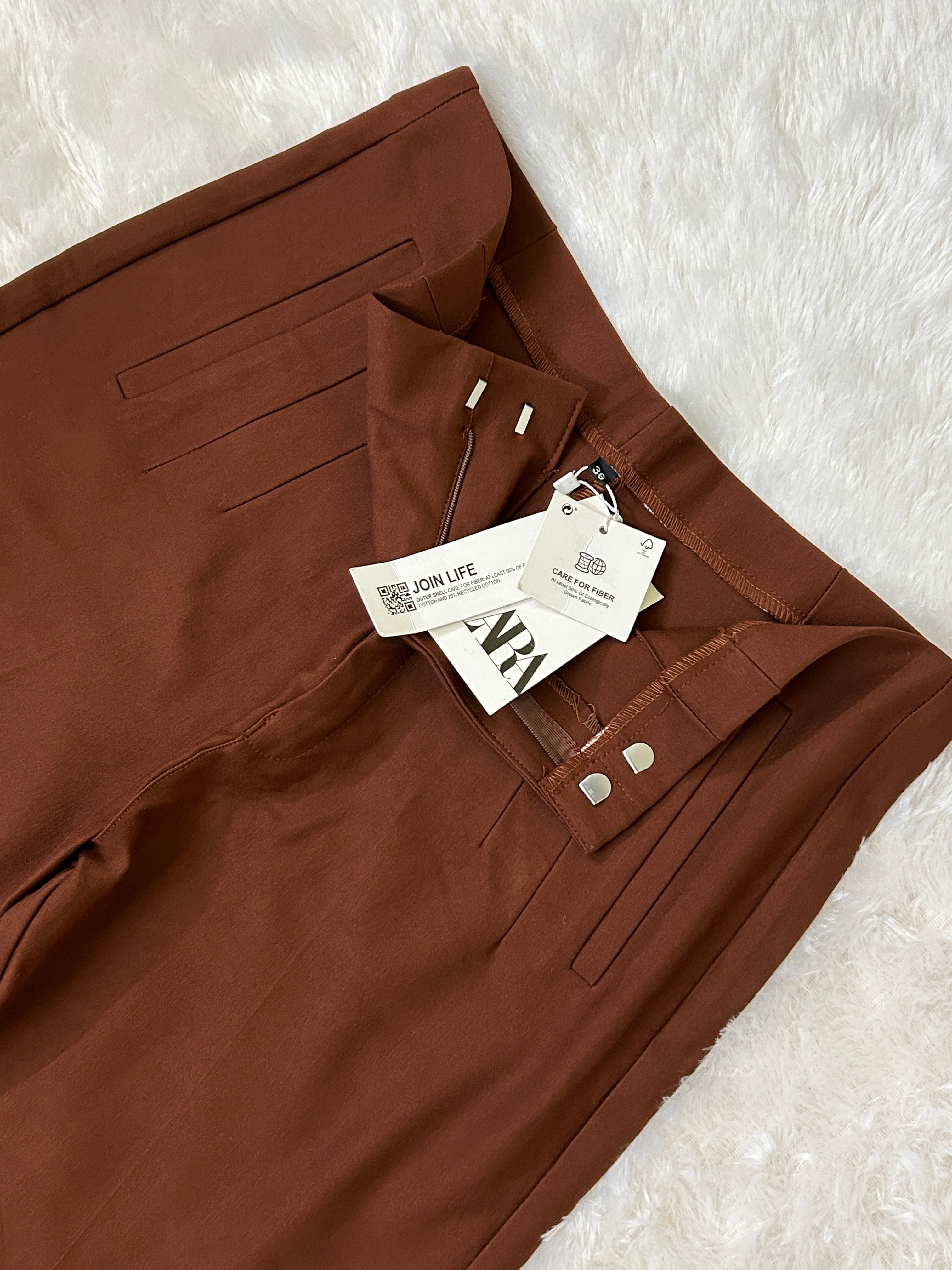 Tailored Rust-Chocolate Straight trouser