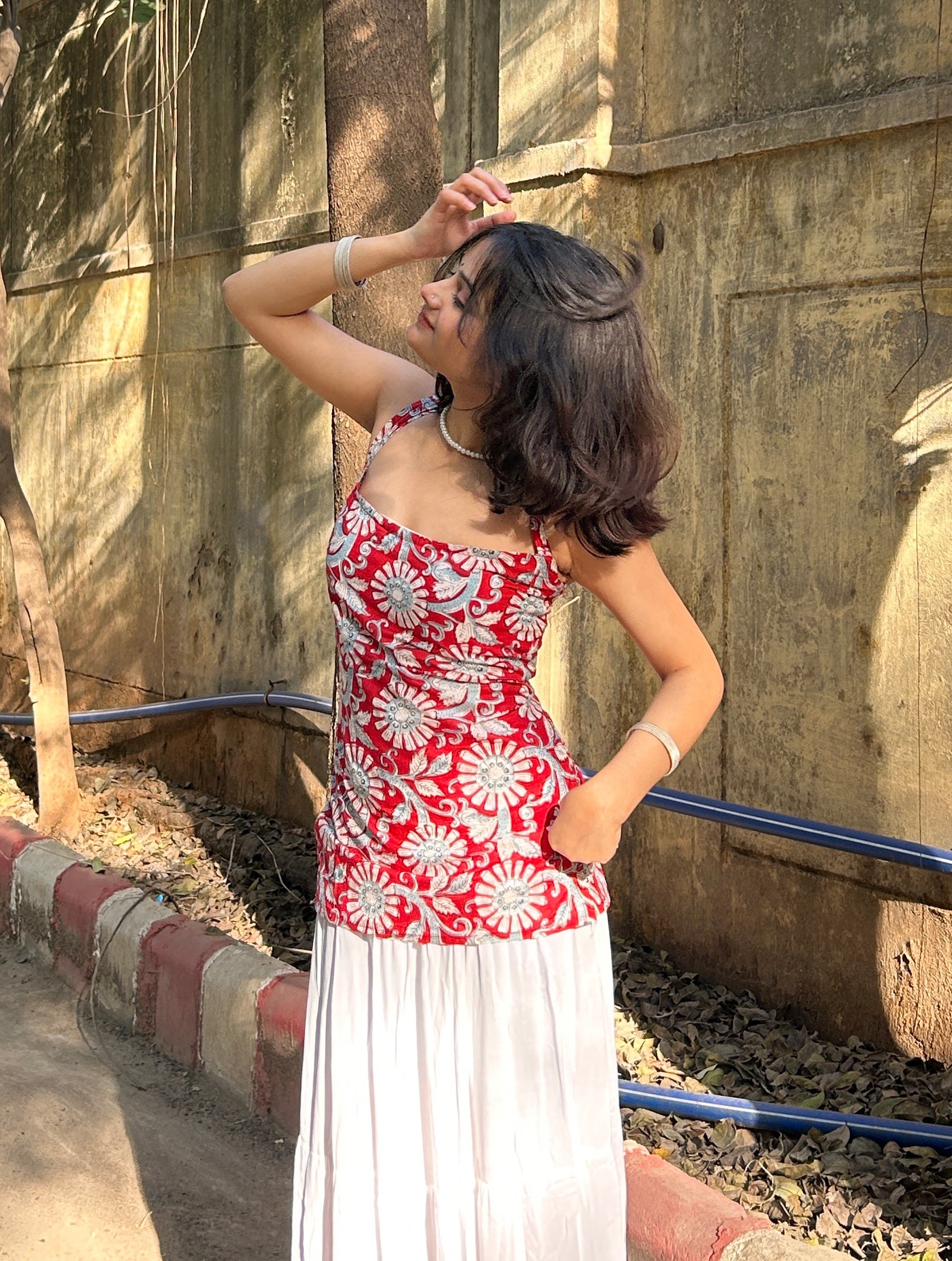 Lace-up corset top
