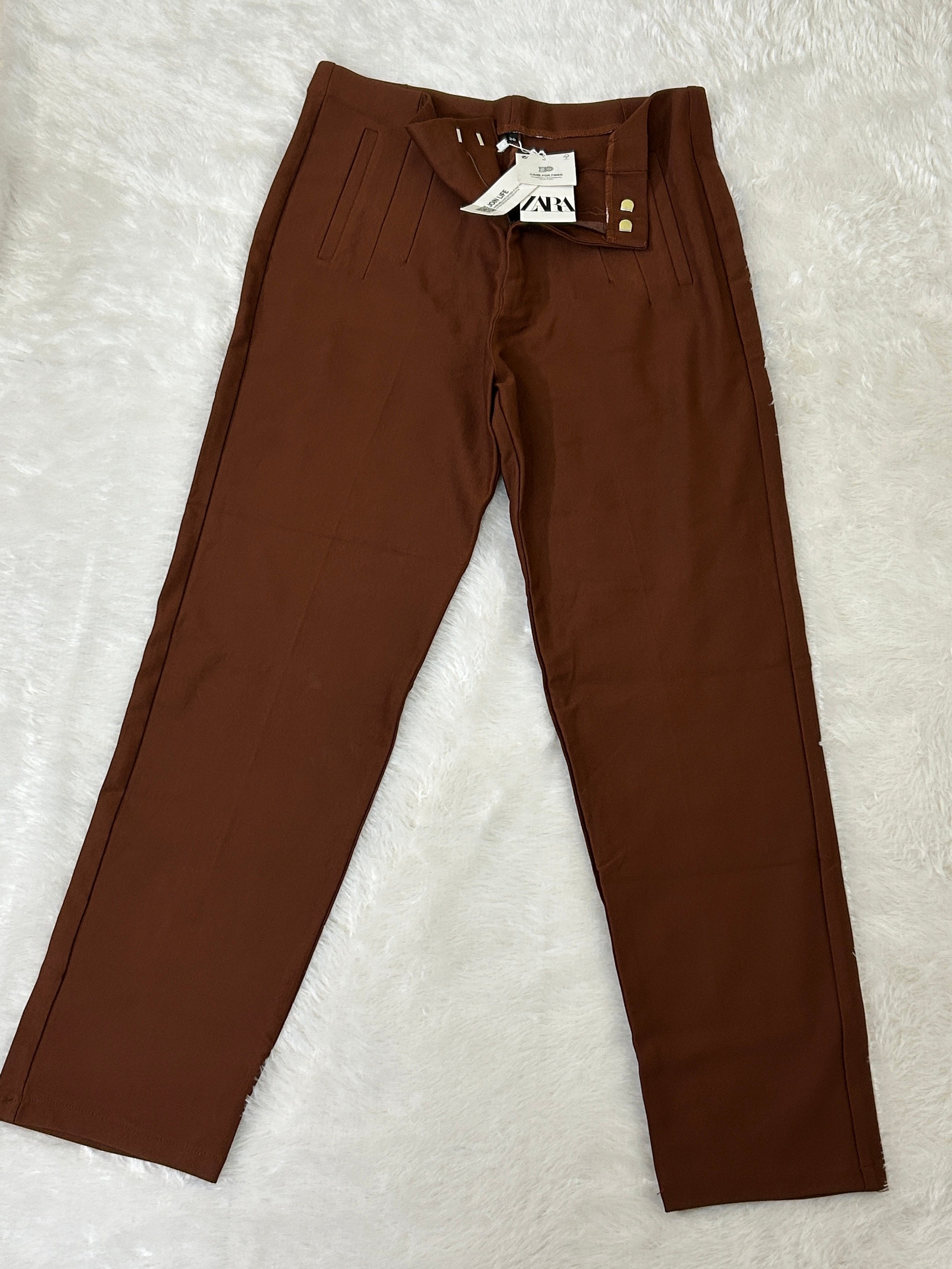Tailored Rust-Chocolate Straight trouser