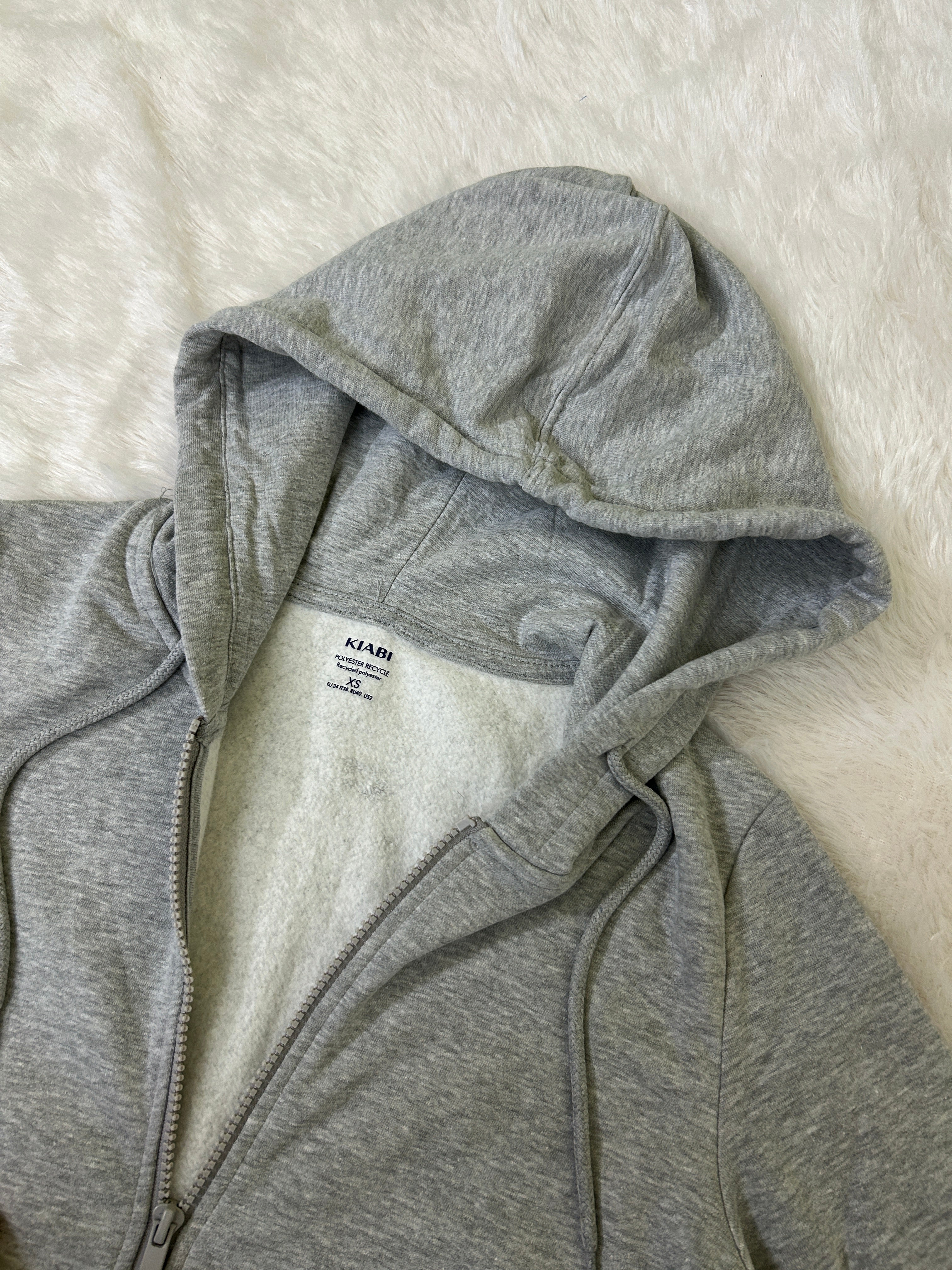 Heather grey zip up hoodie