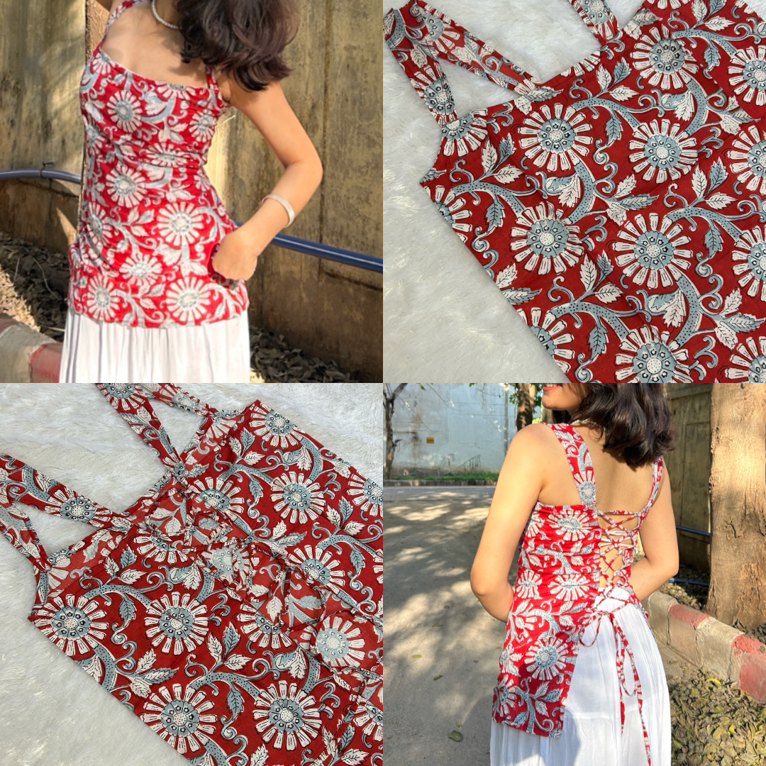 Lace-up corset top