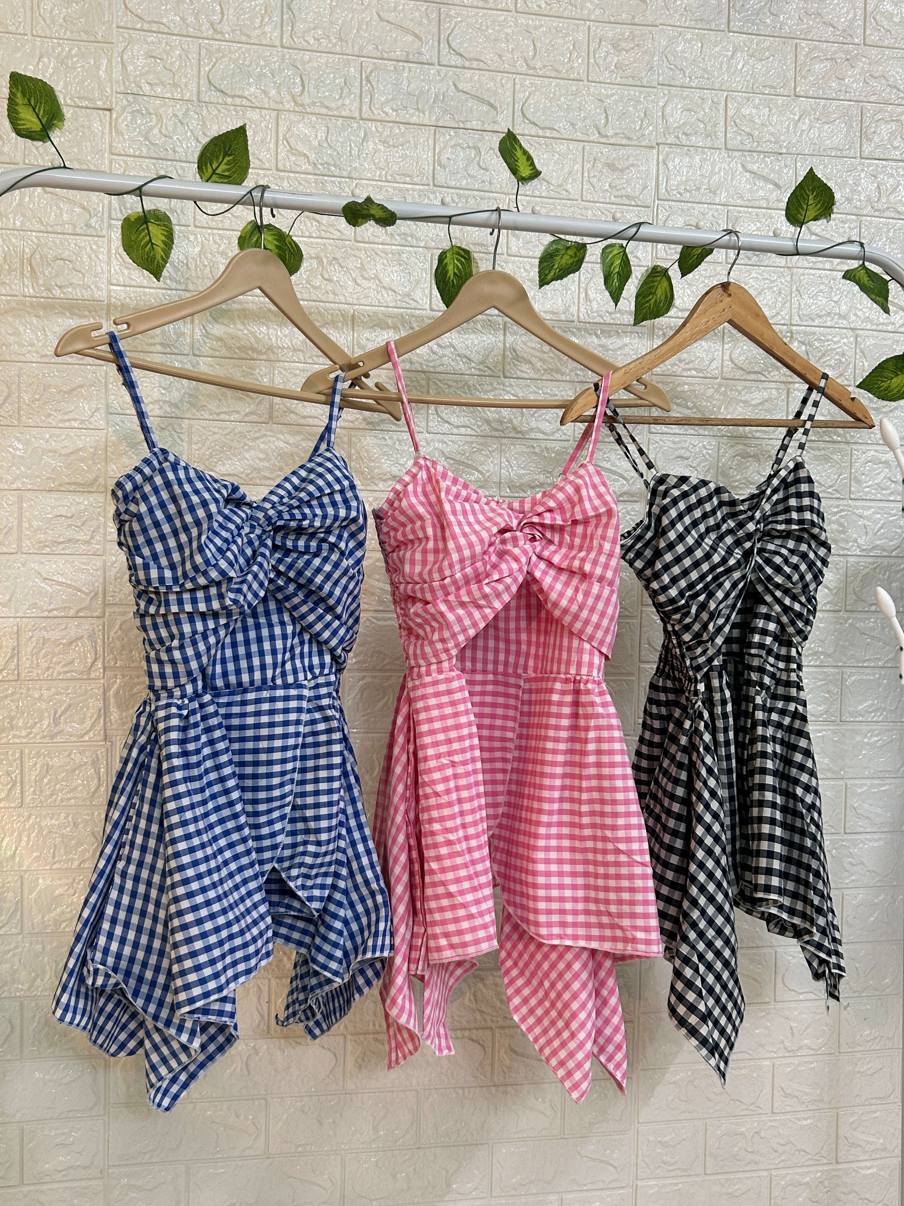 Gingham peplum top