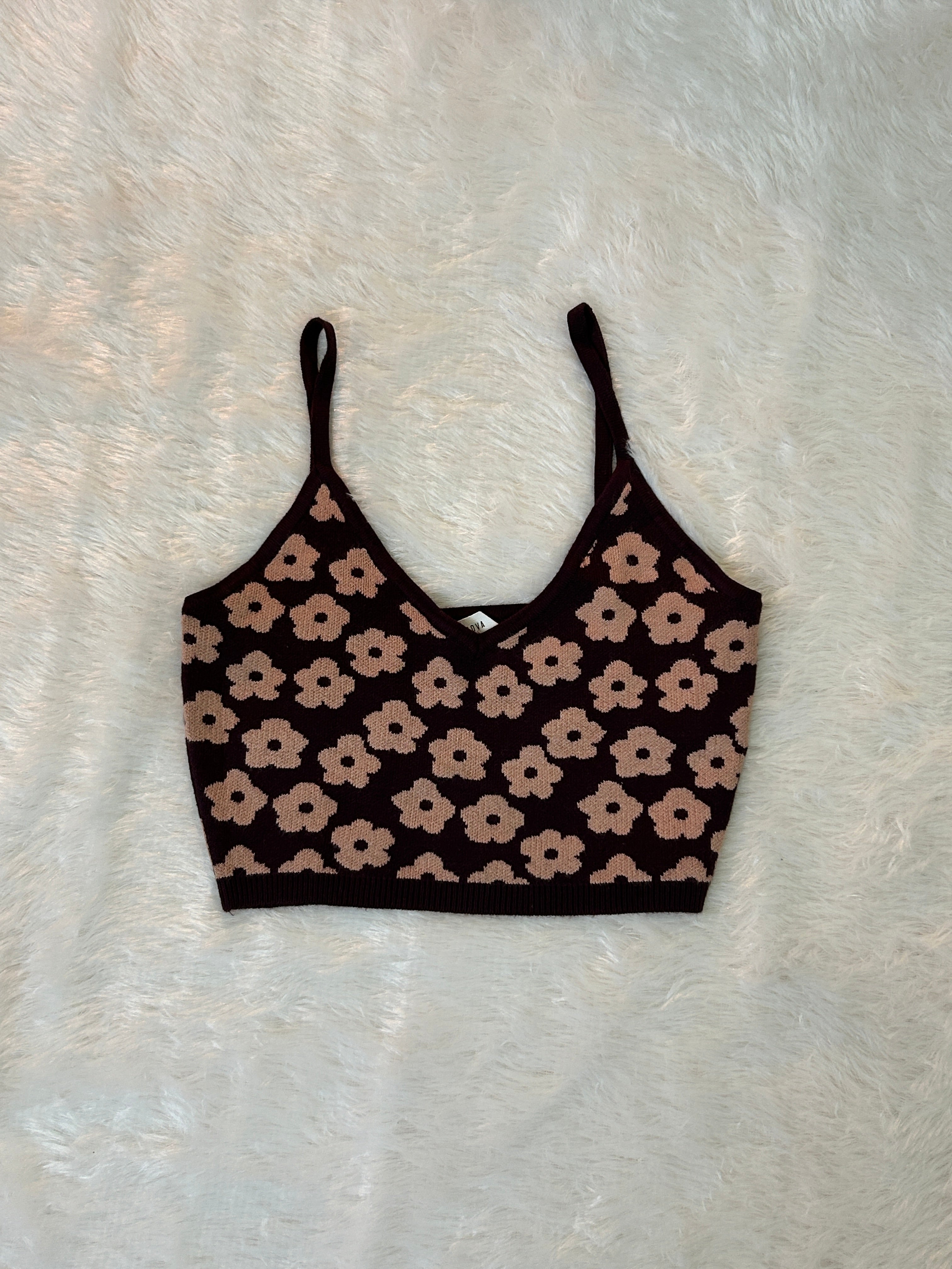 Floral knit Scoop neck Cami top