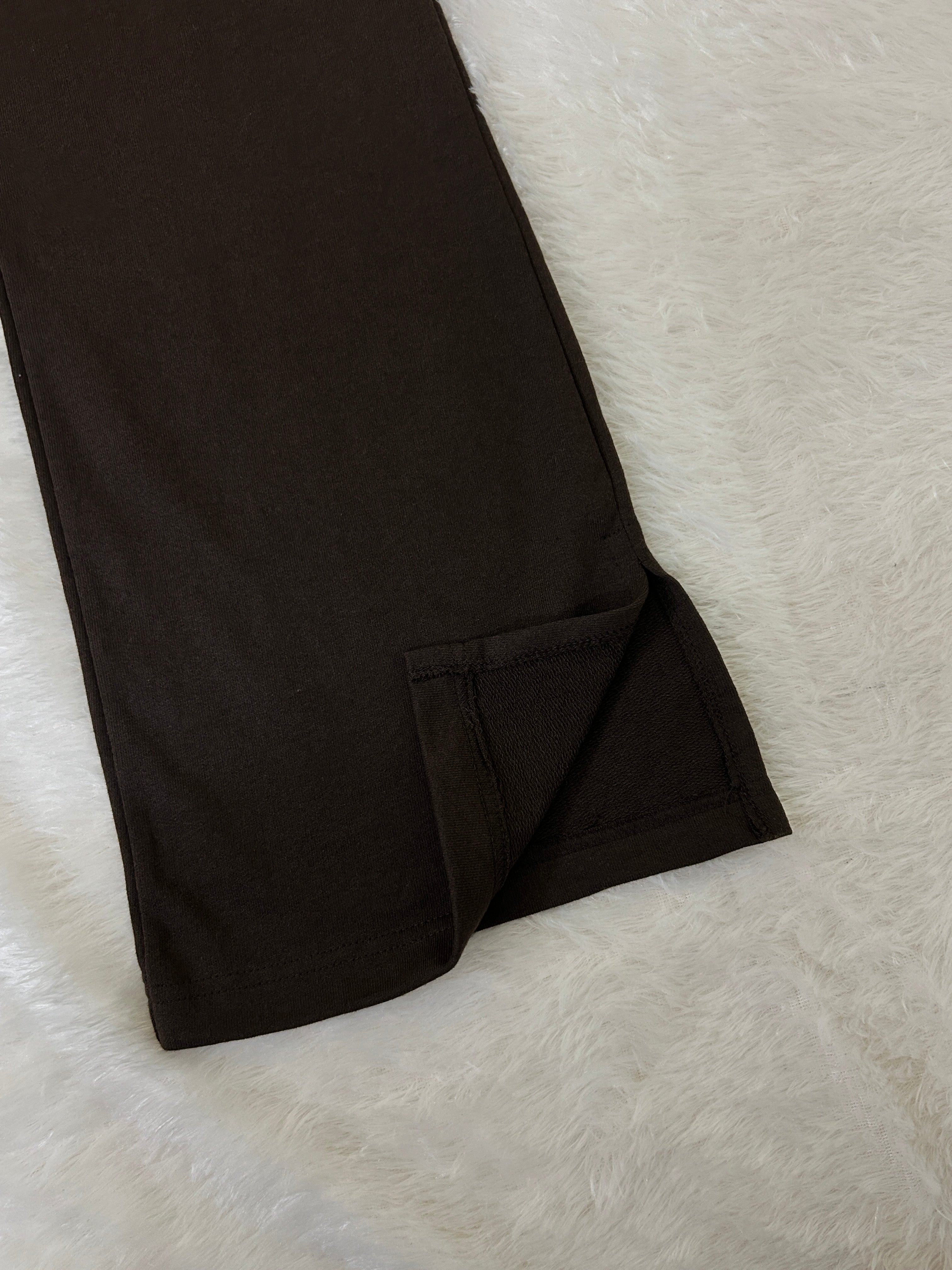 Espresso Split-Hem Bootcut Joggers