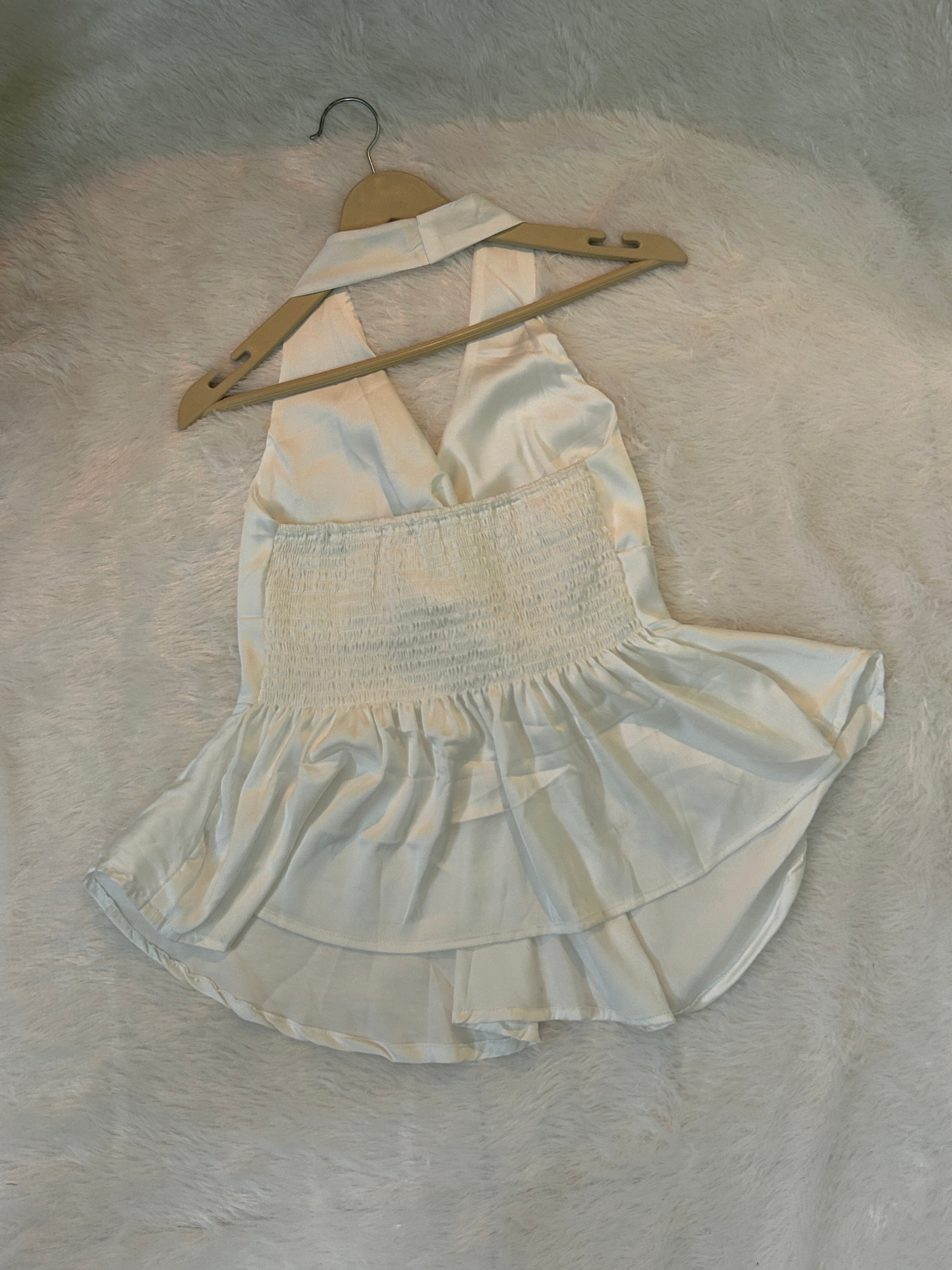 Satin Halter Peplum Top