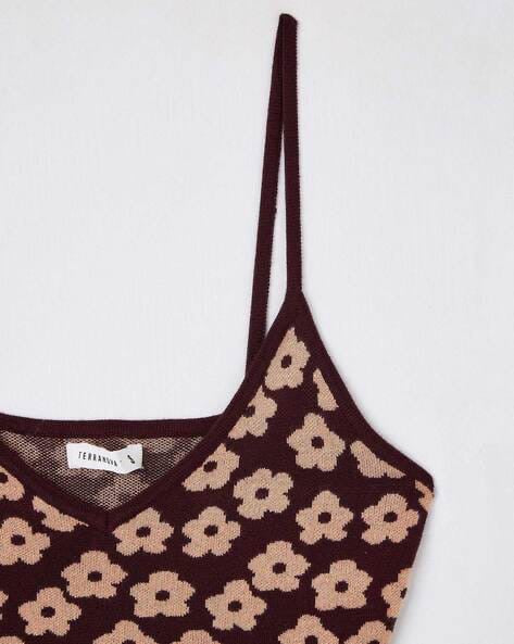 Floral knit Scoop neck Cami top