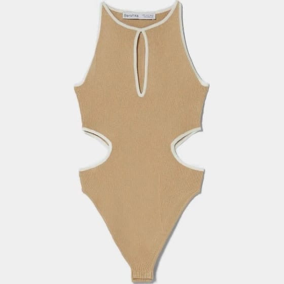 Sculpted cutout ribbed bodysuit