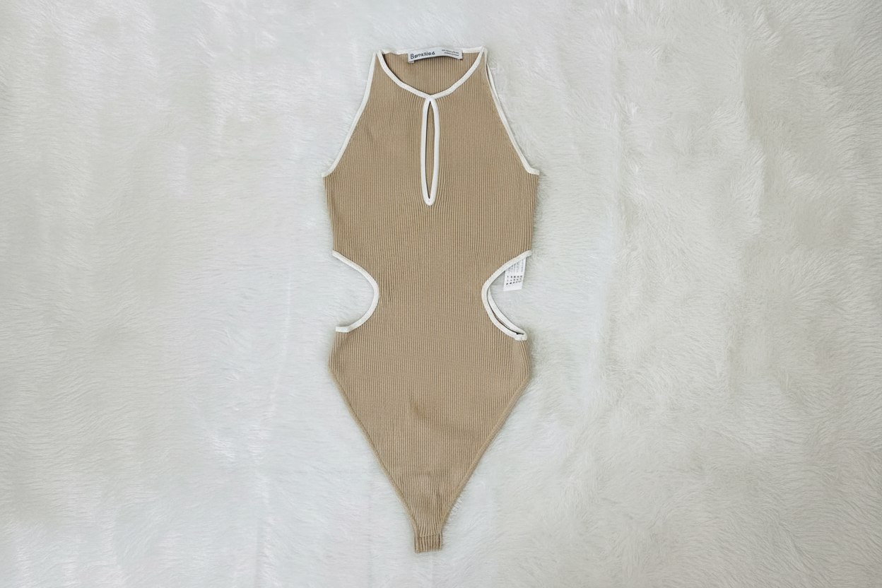 Sculpted cutout ribbed bodysuit