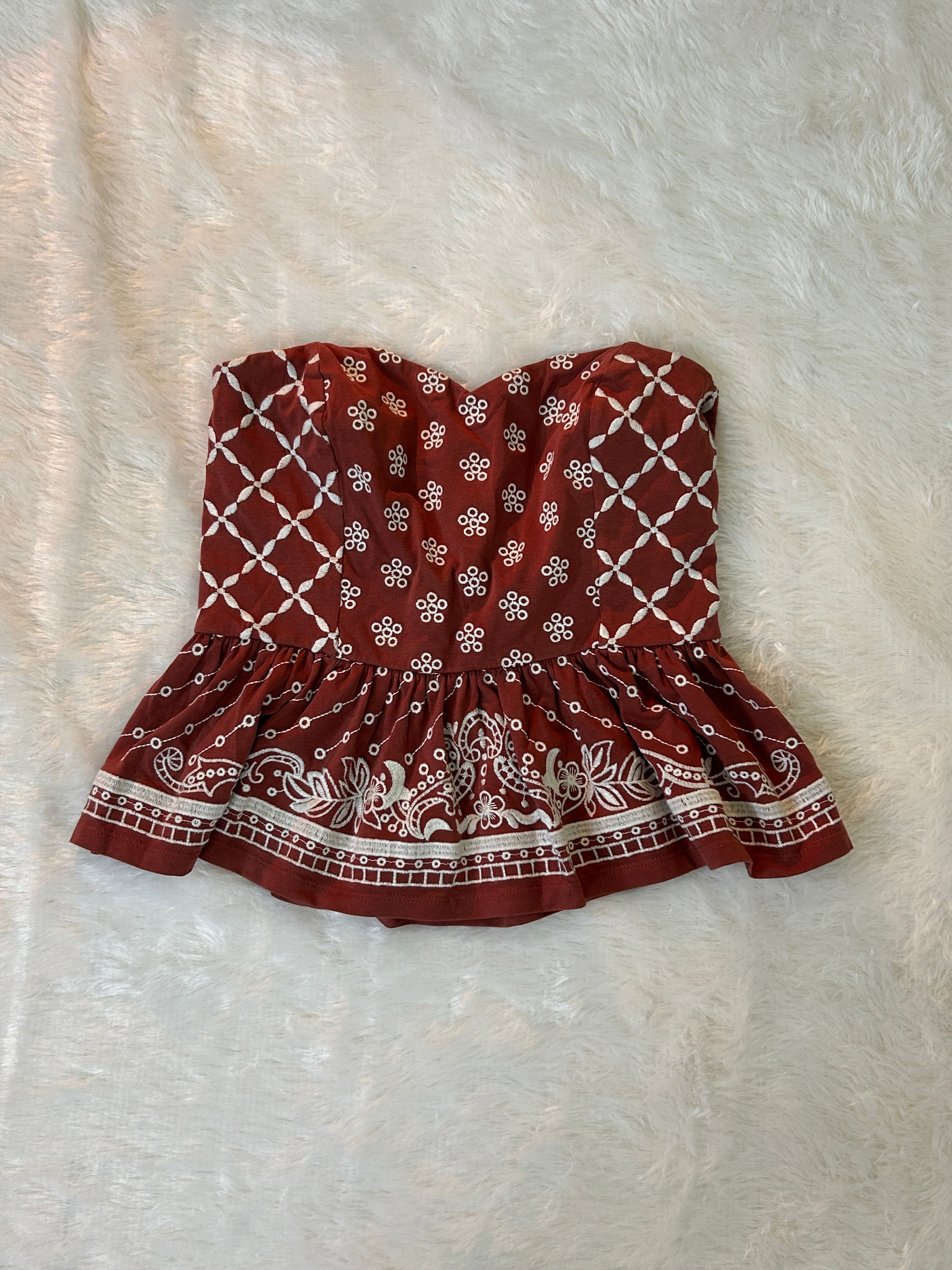 Boho-chic Embroidered Peplum corset