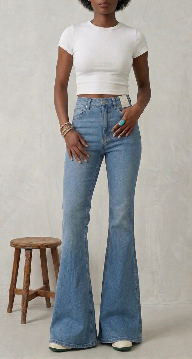 Super high waisted flared jeans
